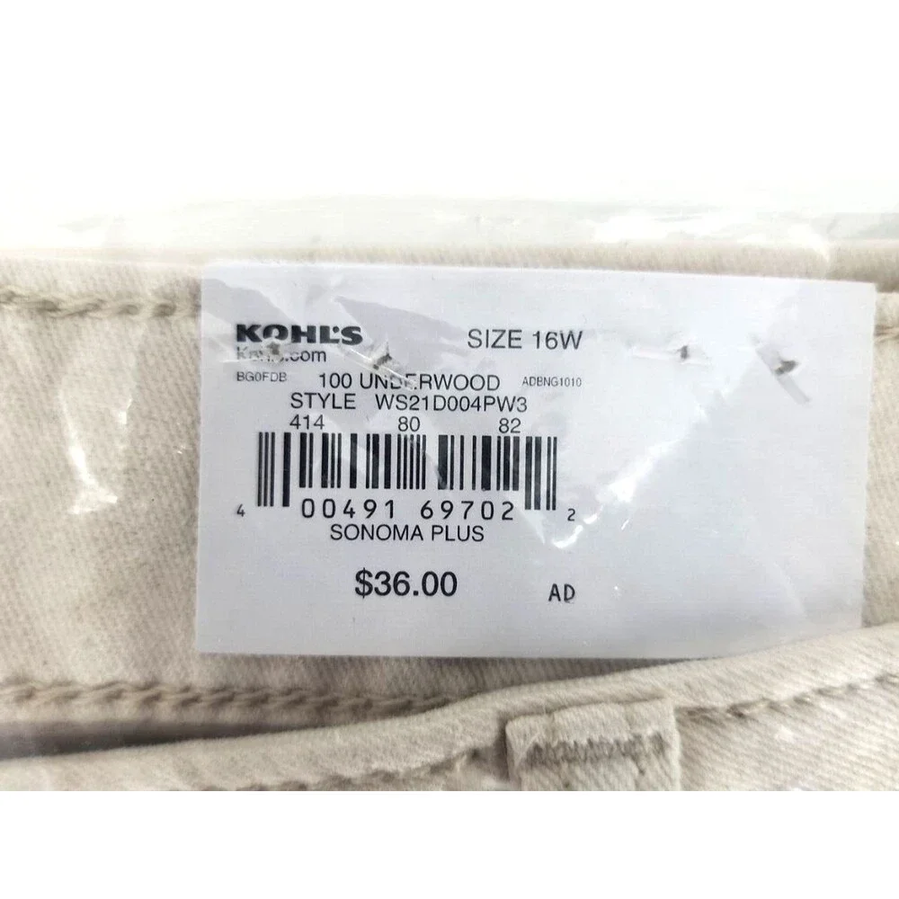 Women's Plus Size High-Waist Denim Shorts Sonoma Goods For Life® - Cream, 16W